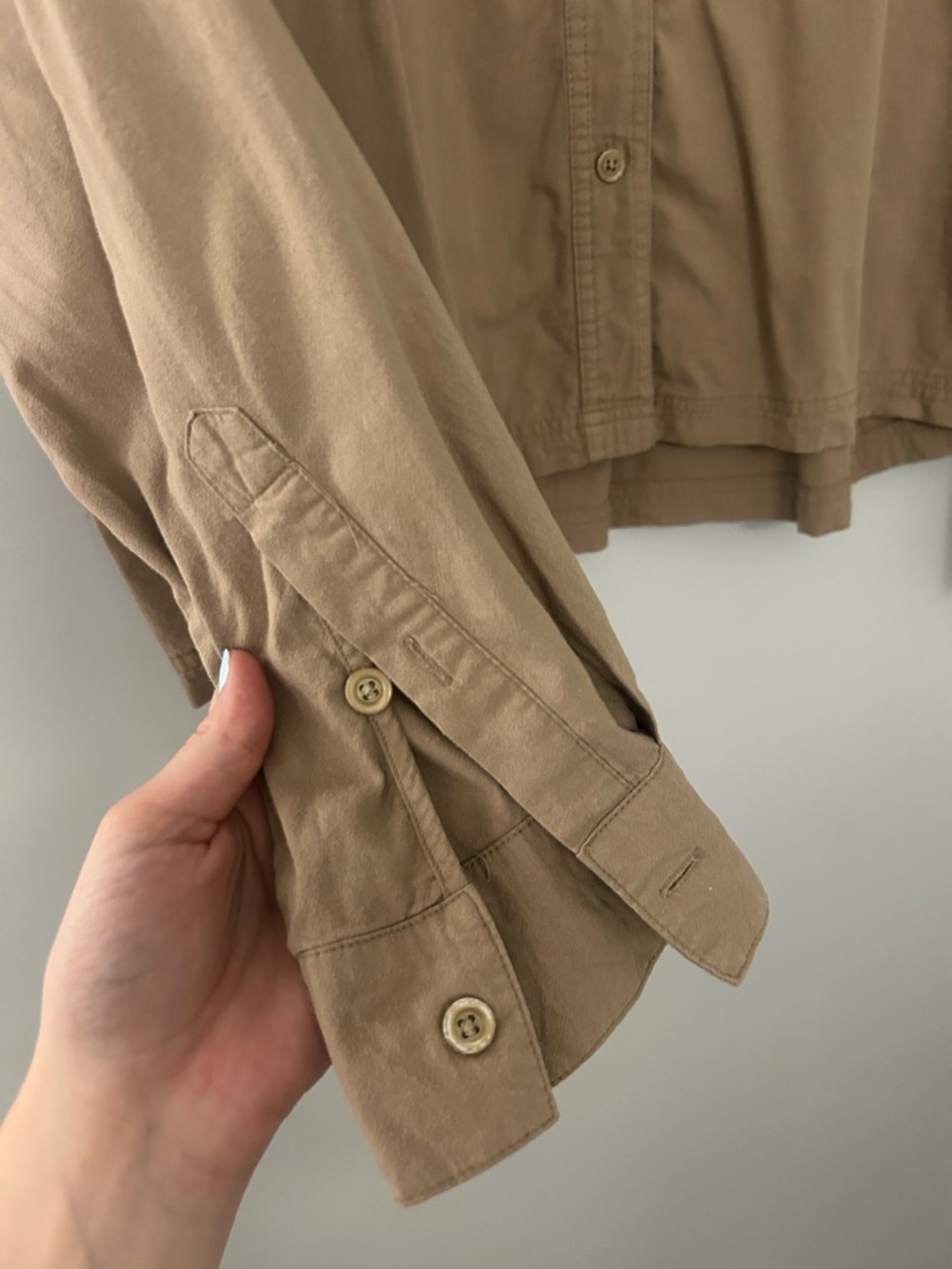 American Vintage Light Brown Button Down Collared Shirt - Picture 2 of 5